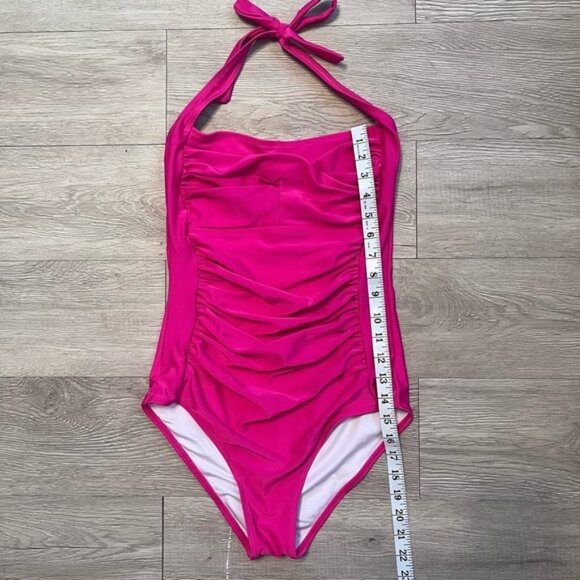 Women's Ruched One Piece Swimsuit Full Coverage Swimwear Tummy Control Beachwear - Picture 3 of 5